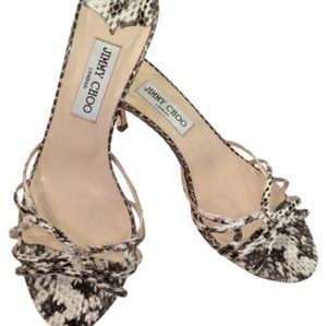 Jimmy Choo Snakeskin Slide-on Sandals